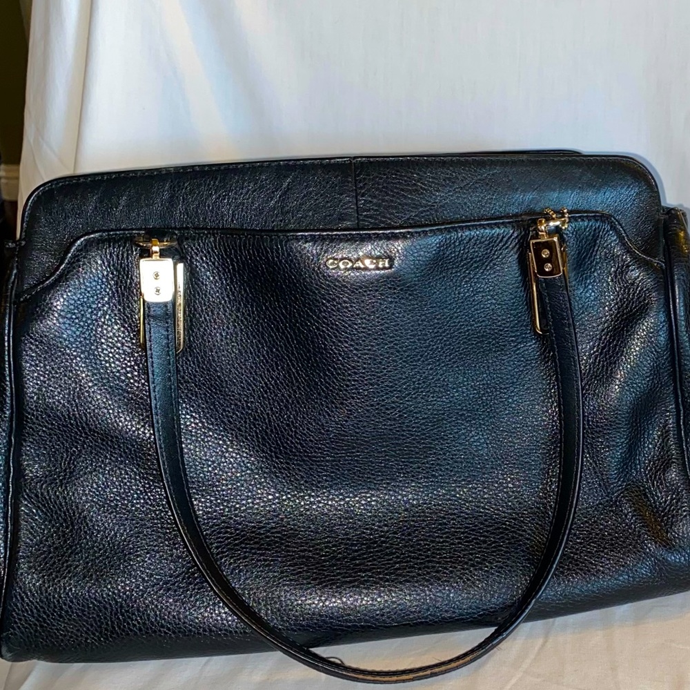 Authentic COACH Leather Purse- Special Edition Leather with Blue Satin inside